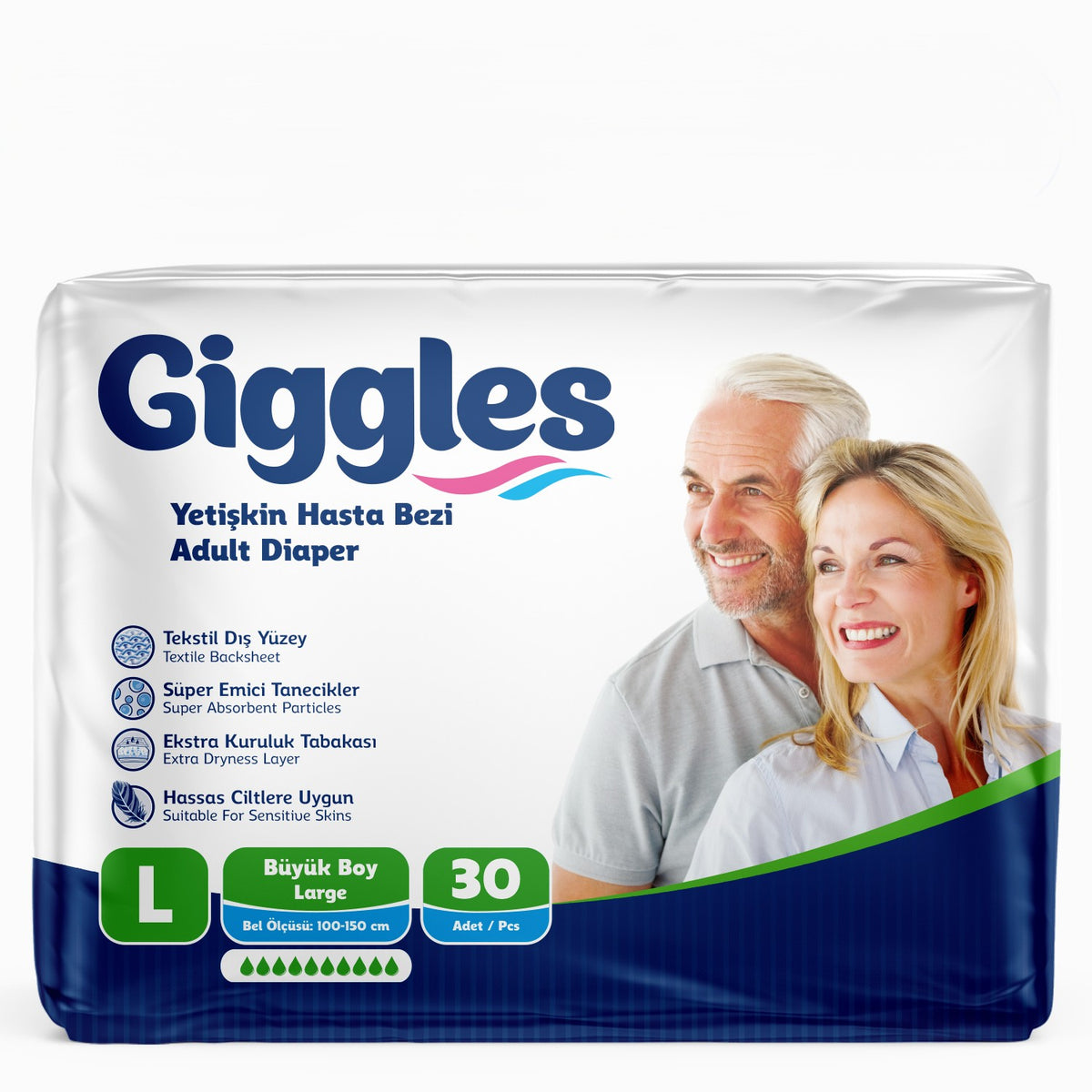 Giggles Yetişkin Bel Bağlamalı Hasta Bezi 30'lu Paket